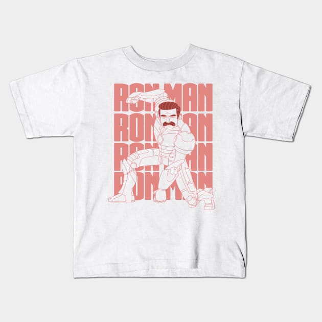 Two Color Ron Man Kids T-Shirt by austindlight